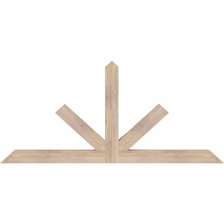 Ekena Millwork Saratoga Smooth Timber Gable Bracket, Douglas Fir, 60"W x 27"H x 3 1/2"D x 3 1/2"F, 11/12 Pitch GBW060X27X0404SAR00SDF